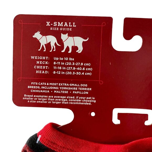 Wondershop Pet Pajamas Buffalo Check Black Red Dog Cat XS NEW NWT - Picture 2 of 6